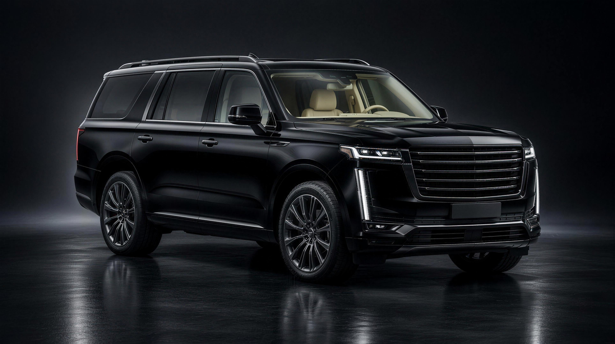SUV with tinted side windows and a clear front windshield